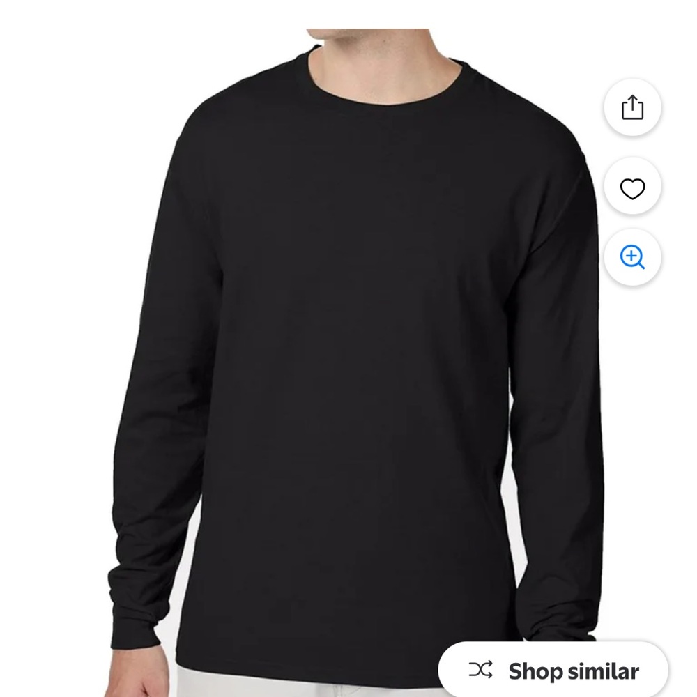 Hanes Beefy Unisex Long Sleeve Shirt-Black